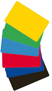 Cartes PVC couleurs vierges